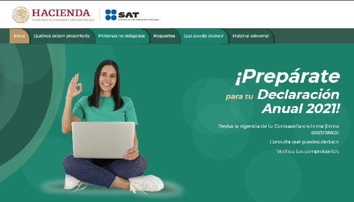 Declaración anual 2022 SAT presenta oficina virtual para tramite en linea