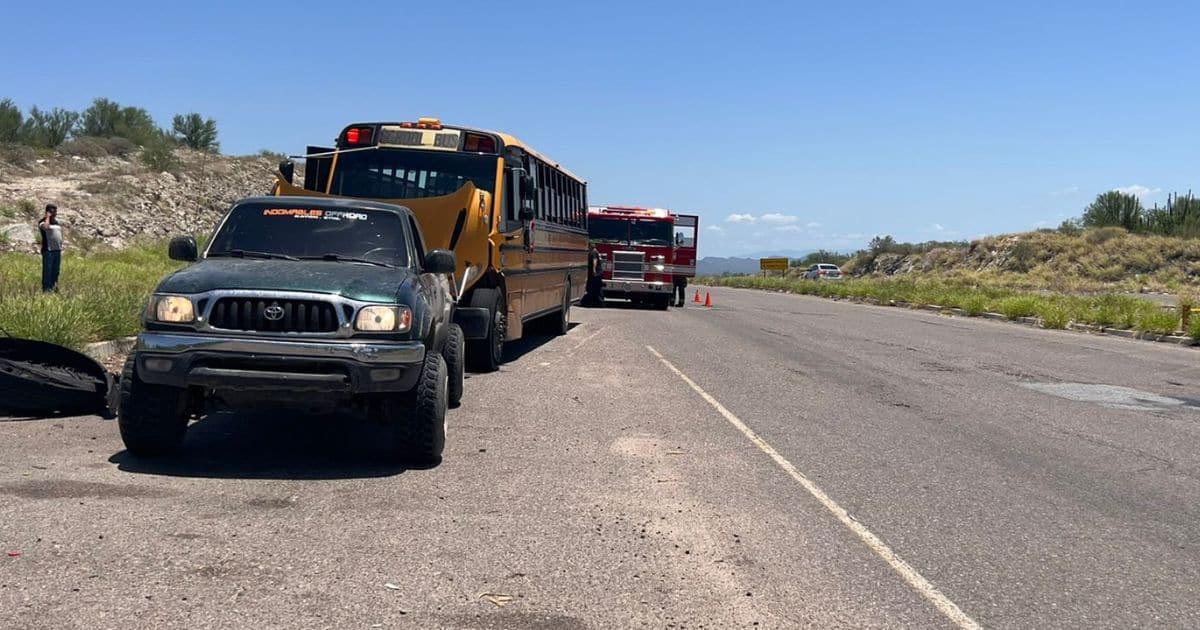 Falsa alarma; reportan camión escolar incendiándose en bulevar Morelos