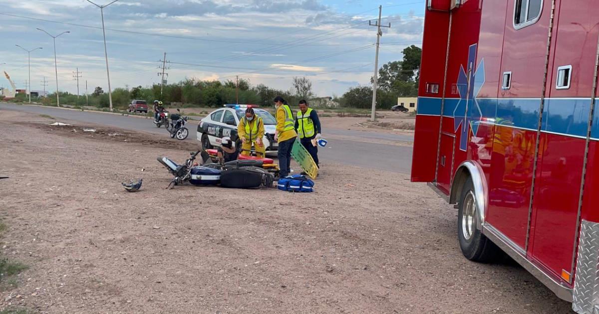Motociclista es embestida en carretera Navojoa-Huatabampo