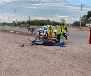 Motociclista es embestida en carretera Navojoa-Huatabampo