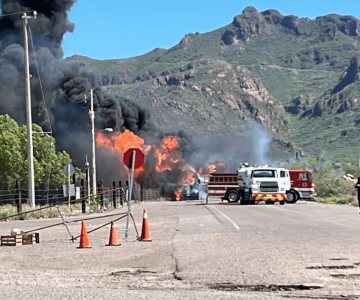 VIDEO | Explota una pipa de combustible en Guaymas