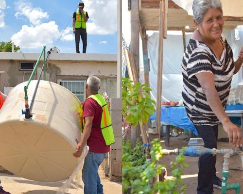 Viviendas con baja presión en Hermosillo reciben instalación de tinacos