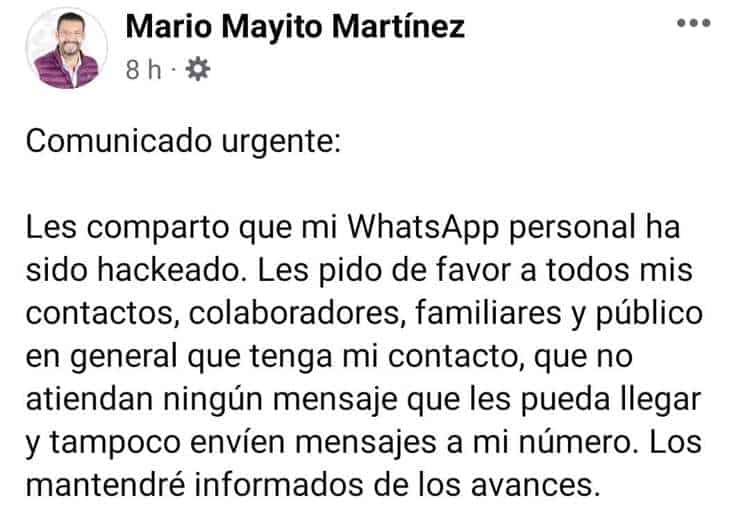 Otro a la lista: Mayito Martínez es víctima de un ataque cibernético