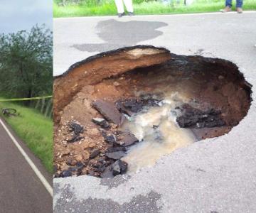 Socavón obliga el cierre de carretera Masiaca-Jopopaco