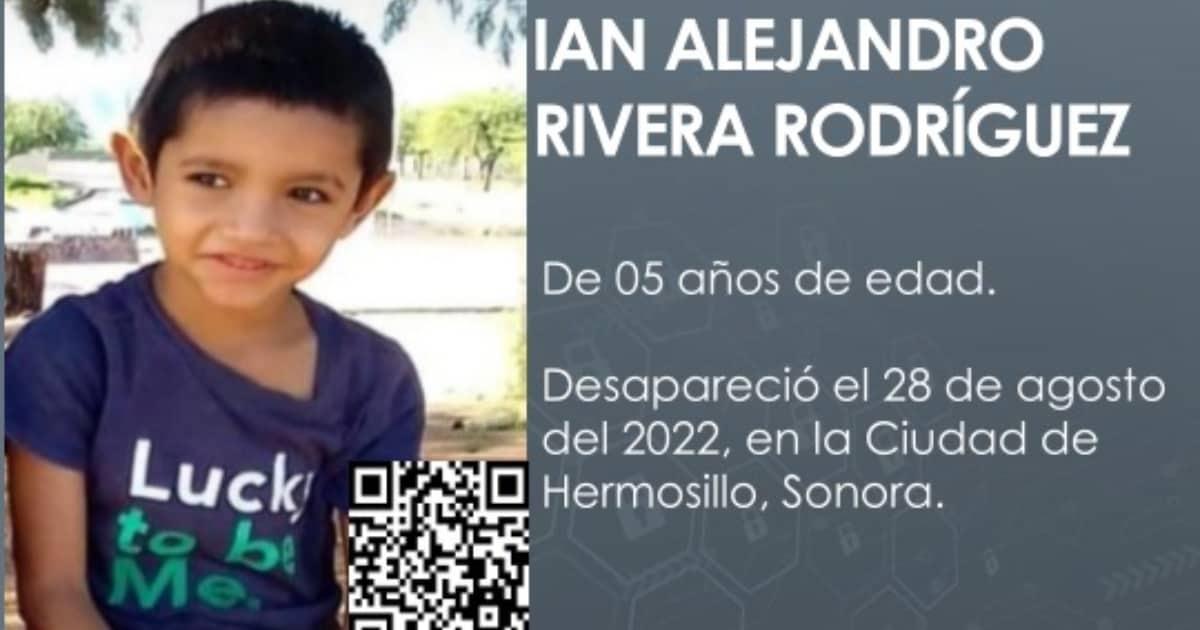 Desaparece el menor Ian Rivera; Fiscalía de Sonora activa Alerta Amber