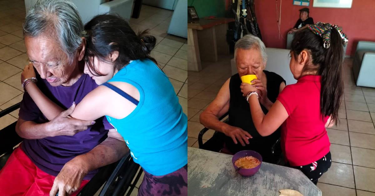 La pequeña Zoé alegra los días de Tatis en el albergue para abuelitos