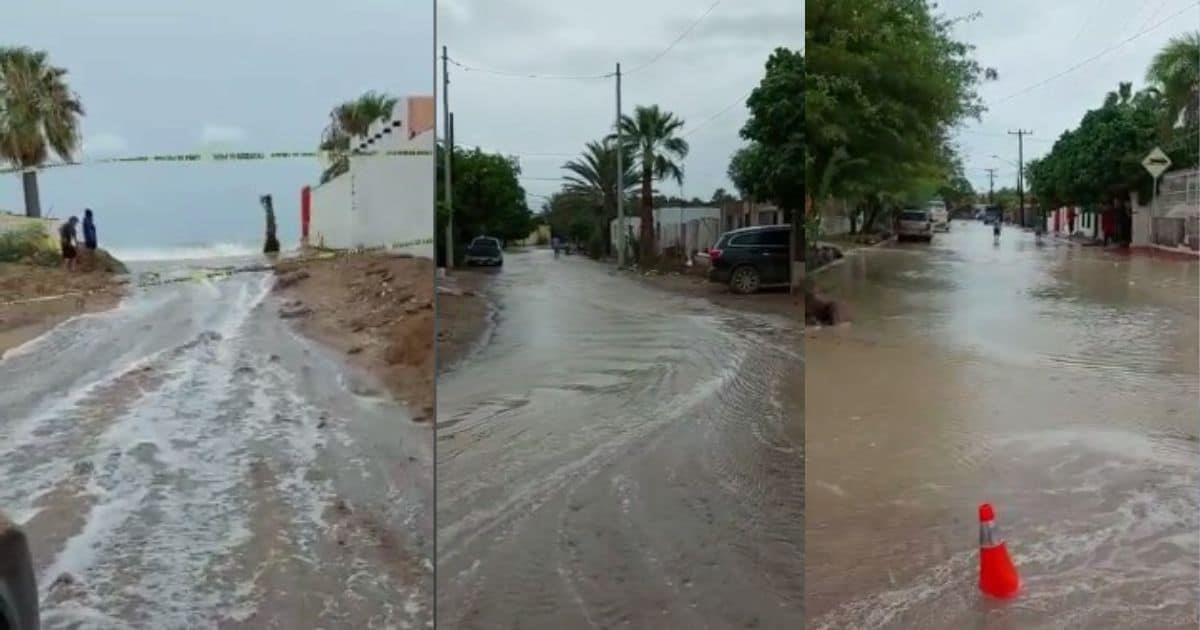 Agua de mar se desborda en Bahía de Kino por fuerza de Kay