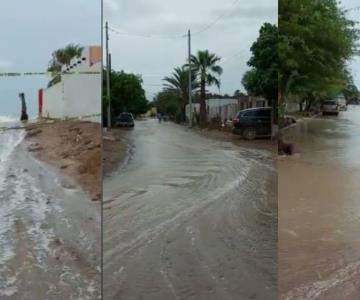 Agua de mar se desborda en Bahía de Kino por fuerza de Kay