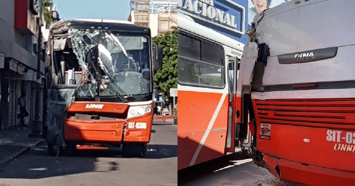 Impactan dos camiones en pleno centro de Hermosillo; hay 2 lesionados