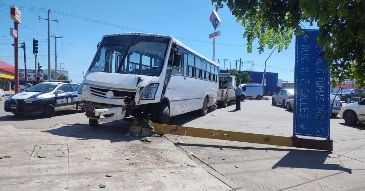 Cajeme: falla en los frenos provoca accidente de Transporte Urbano