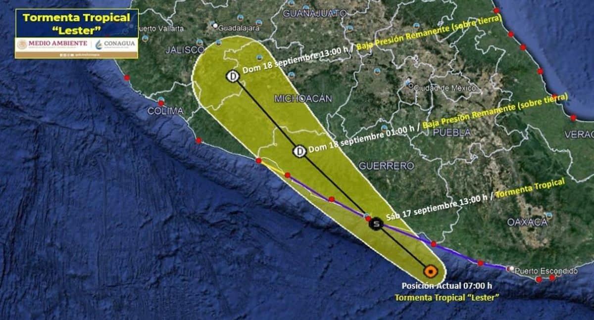 Tormenta tropical Lester tocará tierra en Guerrero