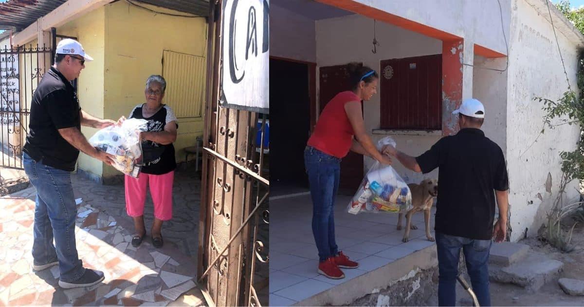 Rotarios apoyan con víveres a damnificados en Empalme