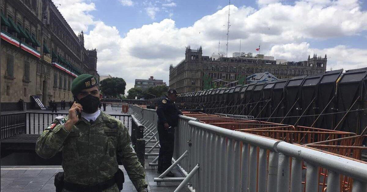 Protegen militares el Palacio Nacional por manifestación