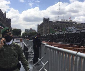 Protegen militares el Palacio Nacional por manifestación