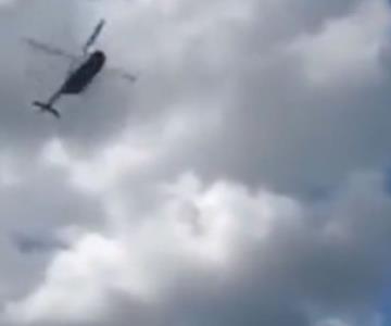 Registran desplome de helicóptero de la Marina en Centla