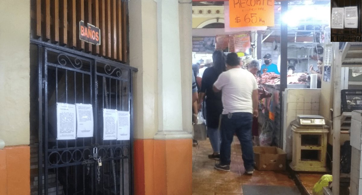 Baños del mercado suman 4 meses con sello clausurado