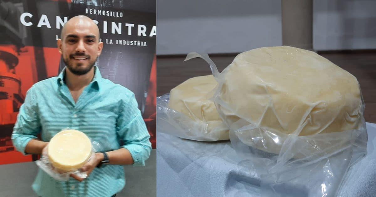 Joven lleva el queso cocido de Trincheras a Hermosillo