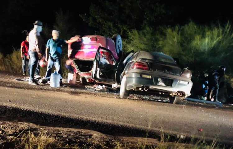 Aparatoso choque en carretera Navojoa-Bacobampo deja dos hombres sin vida