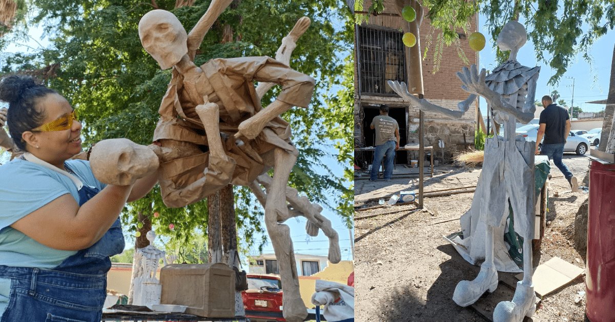 Ciudadanos elaboran decoración para el Festival de la Calaca 2022