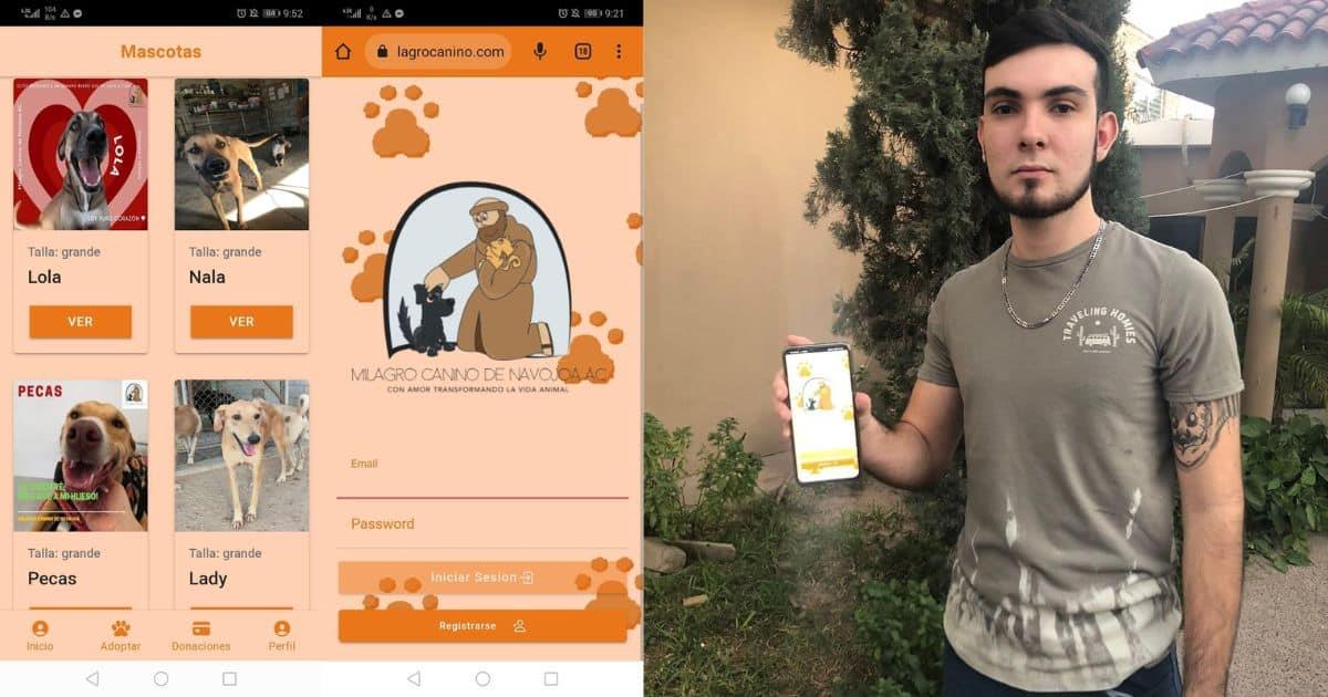 Joven navojoense crea app para adoptar perros