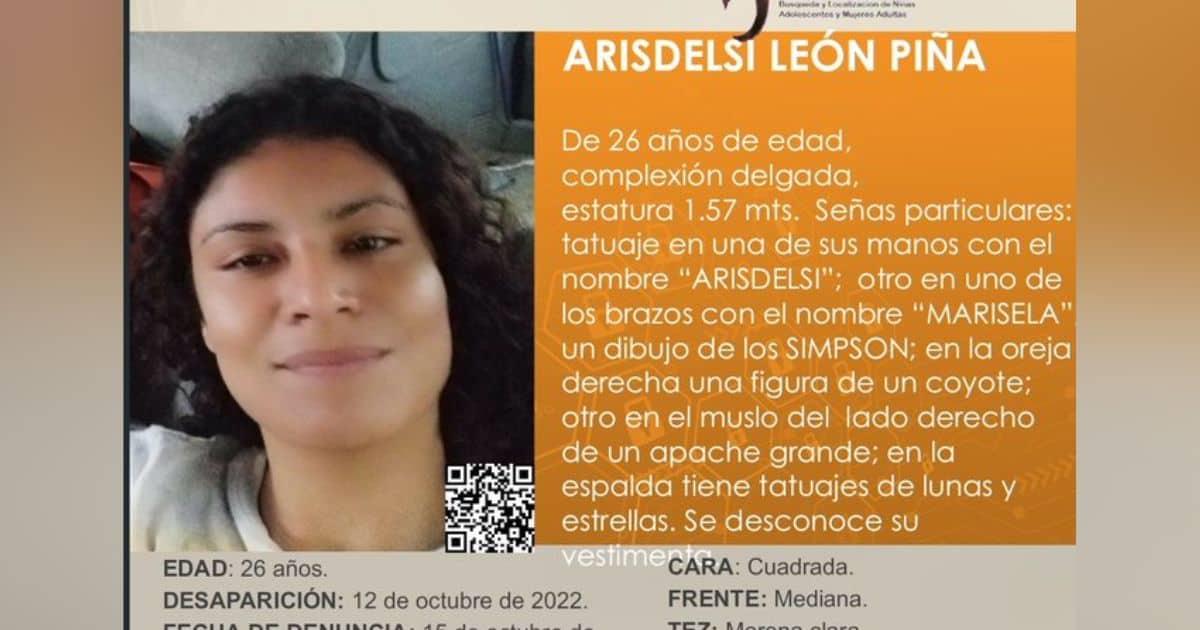 Activan Protocolo Alba para localizar a Arisdelsi León Piña