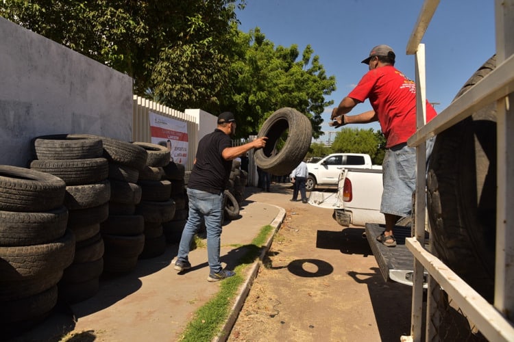 Realizan Llantatón para combatir el dengue en Cajeme