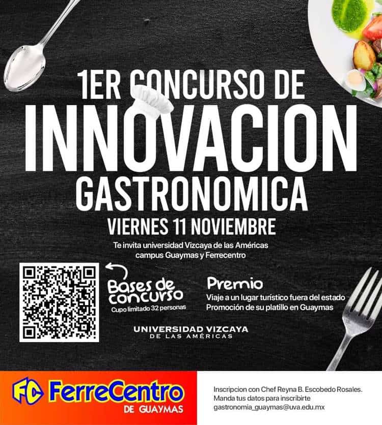 Invitan al Primer Concurso de Innovación Gastronómica en Guaymas