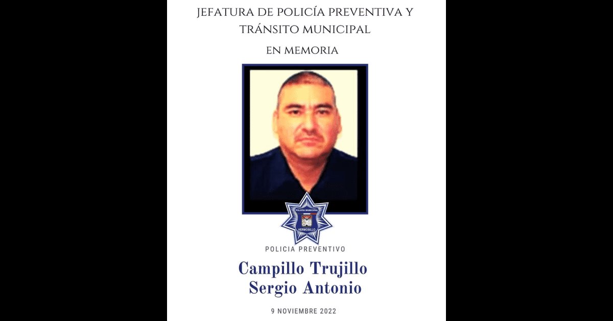 Elemento de la Policía de Hermosillo fallece de un infarto