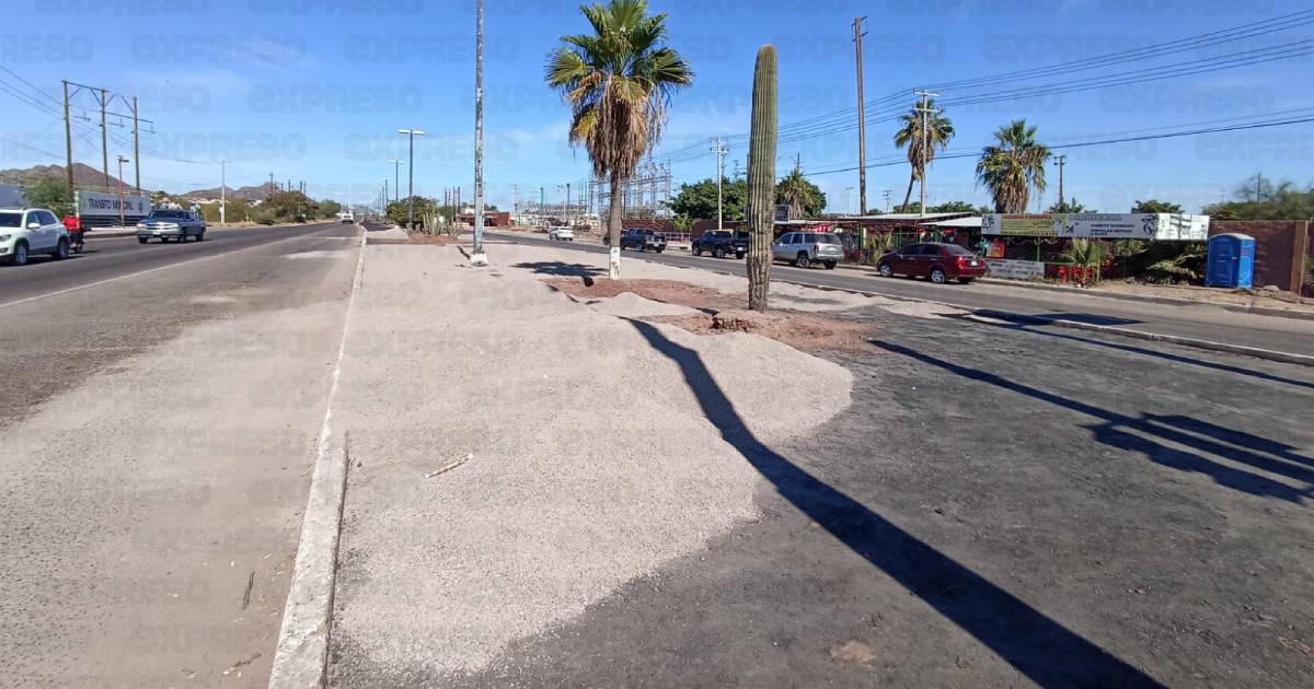 Buscan mejorar imagen de Guaymas con gravilla en camellones