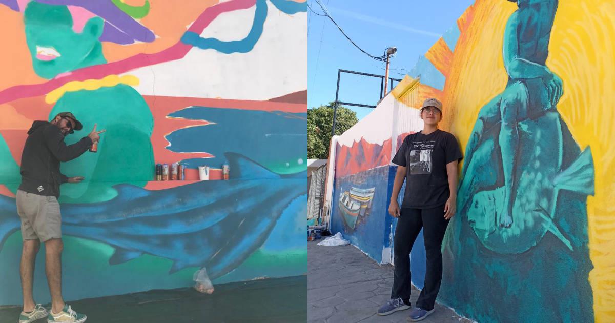 Llevan la esencia del puerto a murales de Guaymas