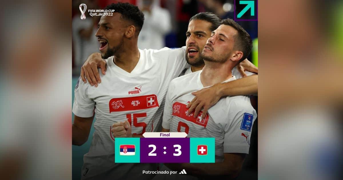 Suiza vence a Serbia y pasa a octavos de final