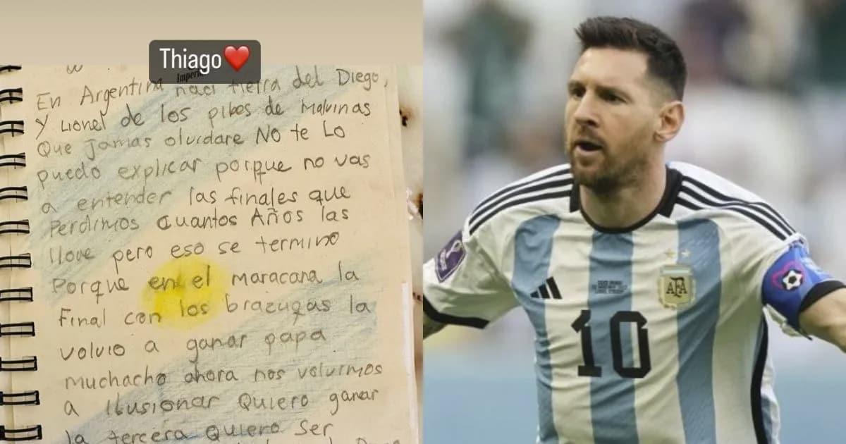 Hijo de Messi dedica emotivo mensaje a la Selección Argentina