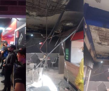 Colapsa techo de pizzería en Navojoa y deja una persona herida