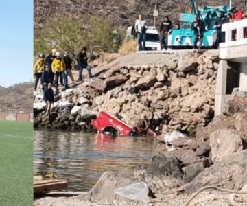 Cae camioneta al agua en el puente Douglas; fallece mujer ahogada