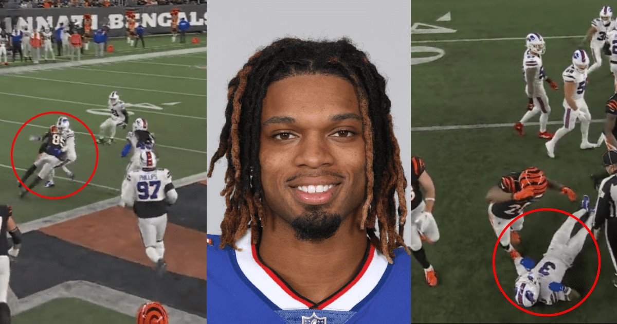 Damar Hamlin de los Bills sale en ambulancia tras una tacleada