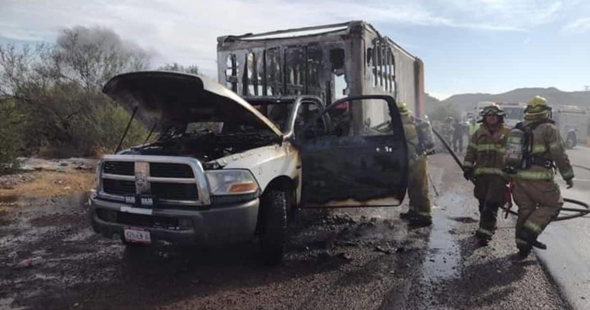 Camión de carga sufre incendio en carretera San José-San Judas Tadeo