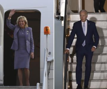 Joe Biden y su esposa son recibidos por AMLO