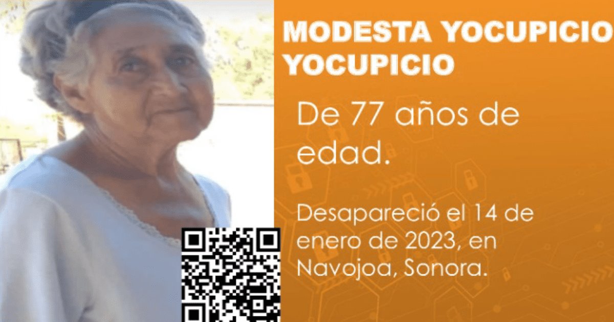 Se activa Protocolo Alba para encontrar a Modesta Yocupicio