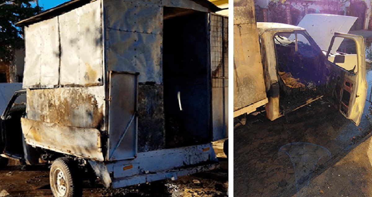 Álamos: camioneta se incendia por descuido de trabajo de soldadura