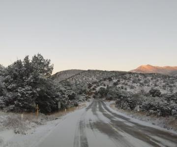 Cierran carretera Agua Prieta-Janos por nevada