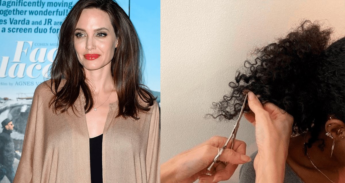 Jolie le corta el cabello a sus hijas para campaña de mujeres de Irán