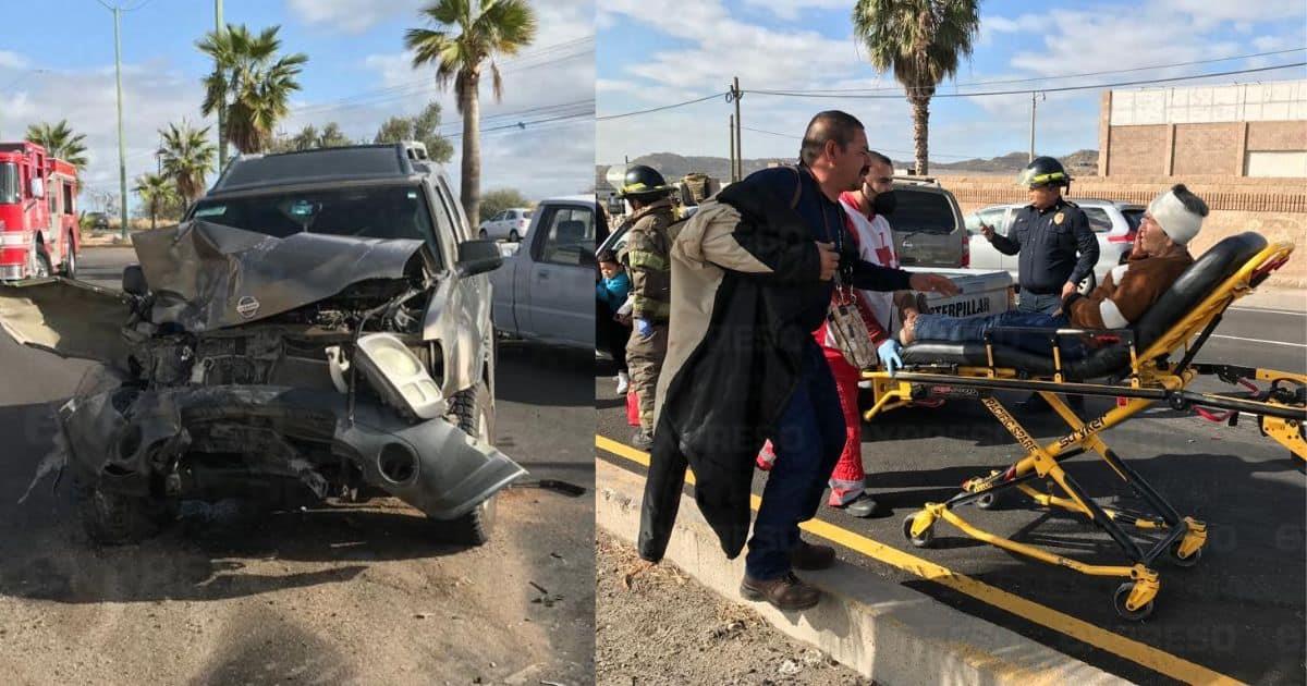 Mujer de la tercera edad queda herida por choque al norte de Hermosillo