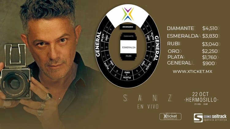 Revelan los precios para el concierto de Alejandro Sanz en Hermosillo