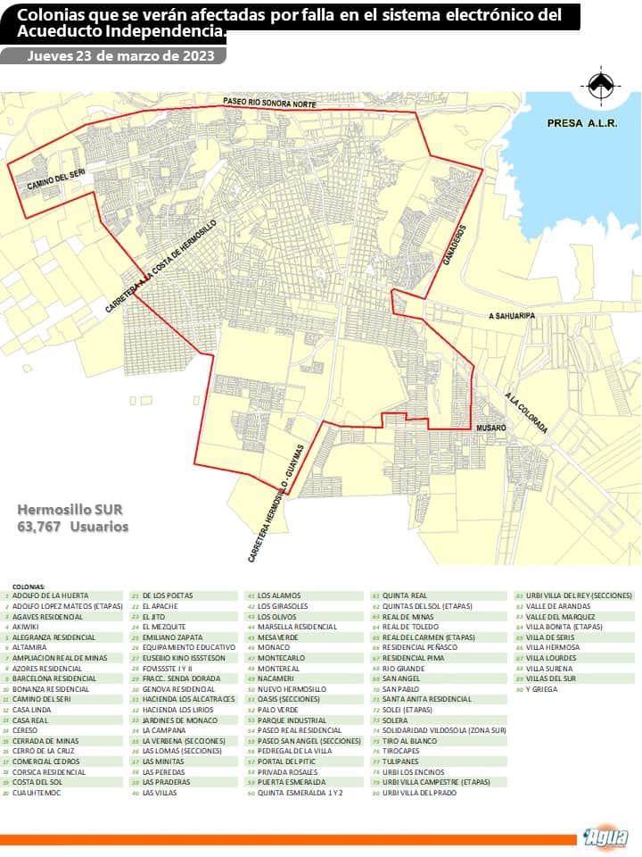 Más de 60 colonias de Hermosillo con baja presión por falla electrónica