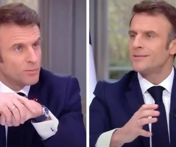 Presidente de Francia se quita reloj de lujo cuando hablaba pensiones