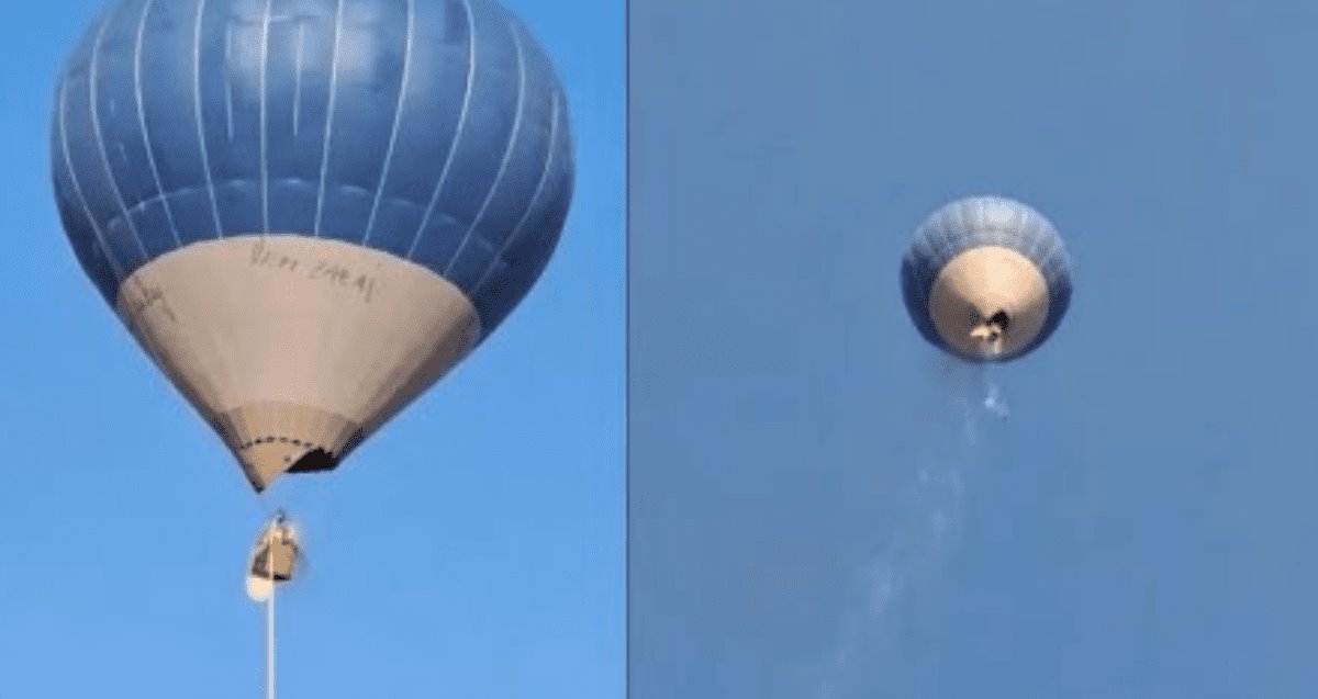 Video: Globo aerostático se incendia en pleno vuelo; reportan dos muertos