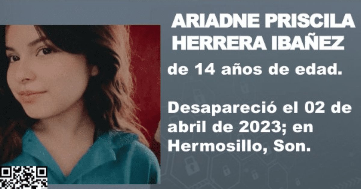 Alerta Amber por menor desaparecida en Hermosillo
