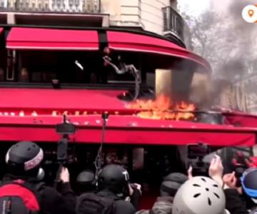 Incendian restaurante favorito de Macron a manera de protesta en Francia