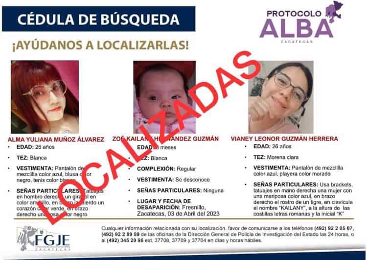Liberan a esposa de militar y bebé que estaban secuestradas en Zacatecas