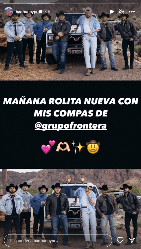 Bad Bunny anuncia nueva canción con Grupo Frontera